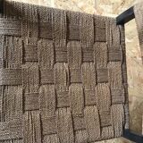 Vintage armchair with woven cord and wooden frame, Axel Larsson, circa 1960.