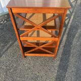 Console shelf in wood and wicker, colonial style.