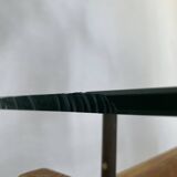 Scandinavian table blond teak and glass 60