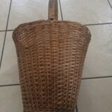 Oval basket, with rattan handle from the 1950s