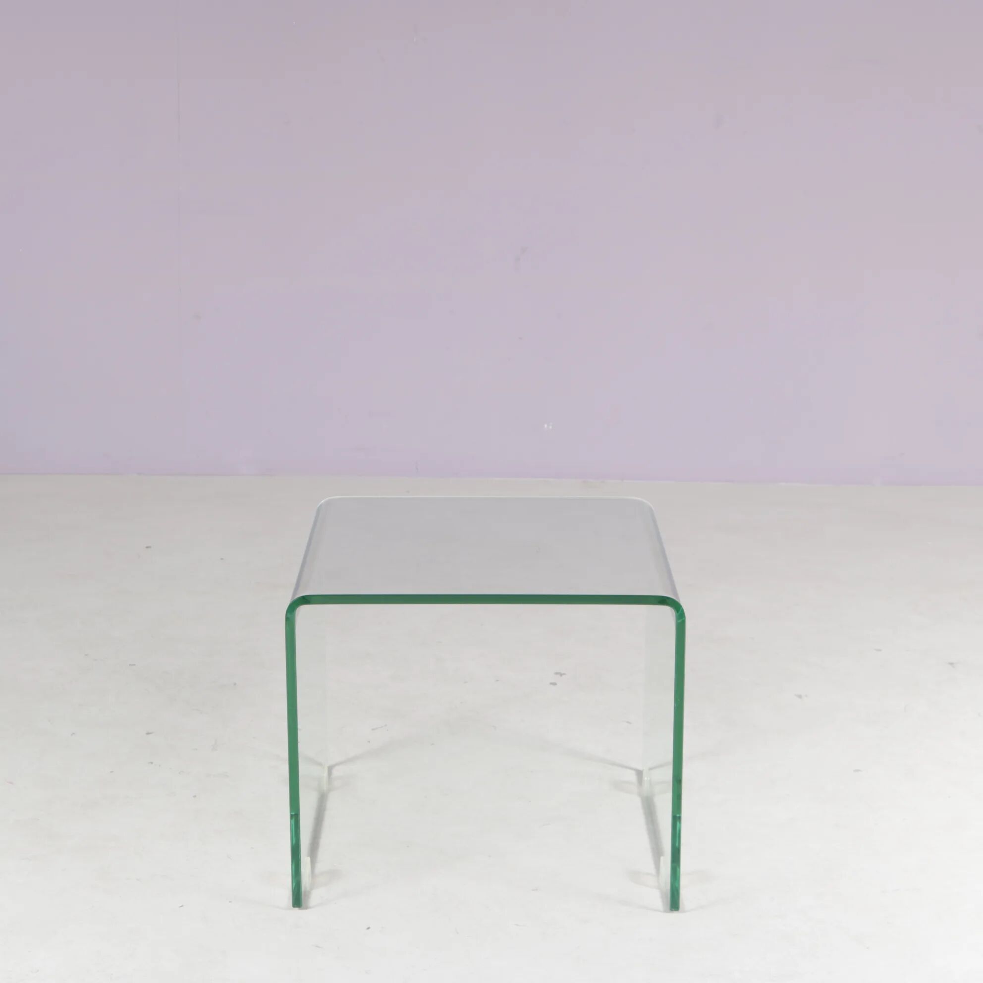 1980s glass "Waterfall" side table by Fiam, Italy