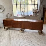 Enfilade teck XL années 60 constructiviste