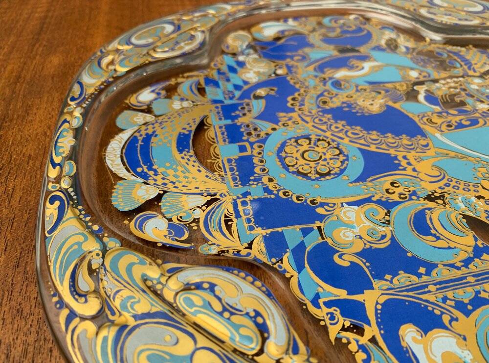 Limited edition German vintage Christmas wall plate by Bjørn Wiinblad for Rosenthal, 1978