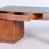 Restored ArtDeco Cherrytree Writing Desk, J. Halabala, UP Zavody, Czechia, 1930s