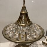 Lampes de table vintage en laiton cristal, années 1960, Ensemble de 2