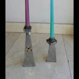 Lot of brutalist candlesticks