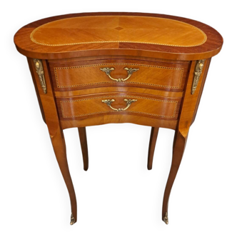 Louis XV style marquetry kidney bedside table