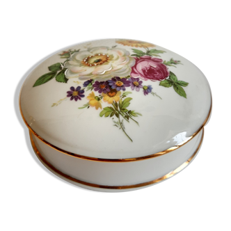 Bonbonnière en porcelaine Ternet Limoges motifs fleurs