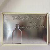 Chartreuse enamelled sheet metal advertising plate