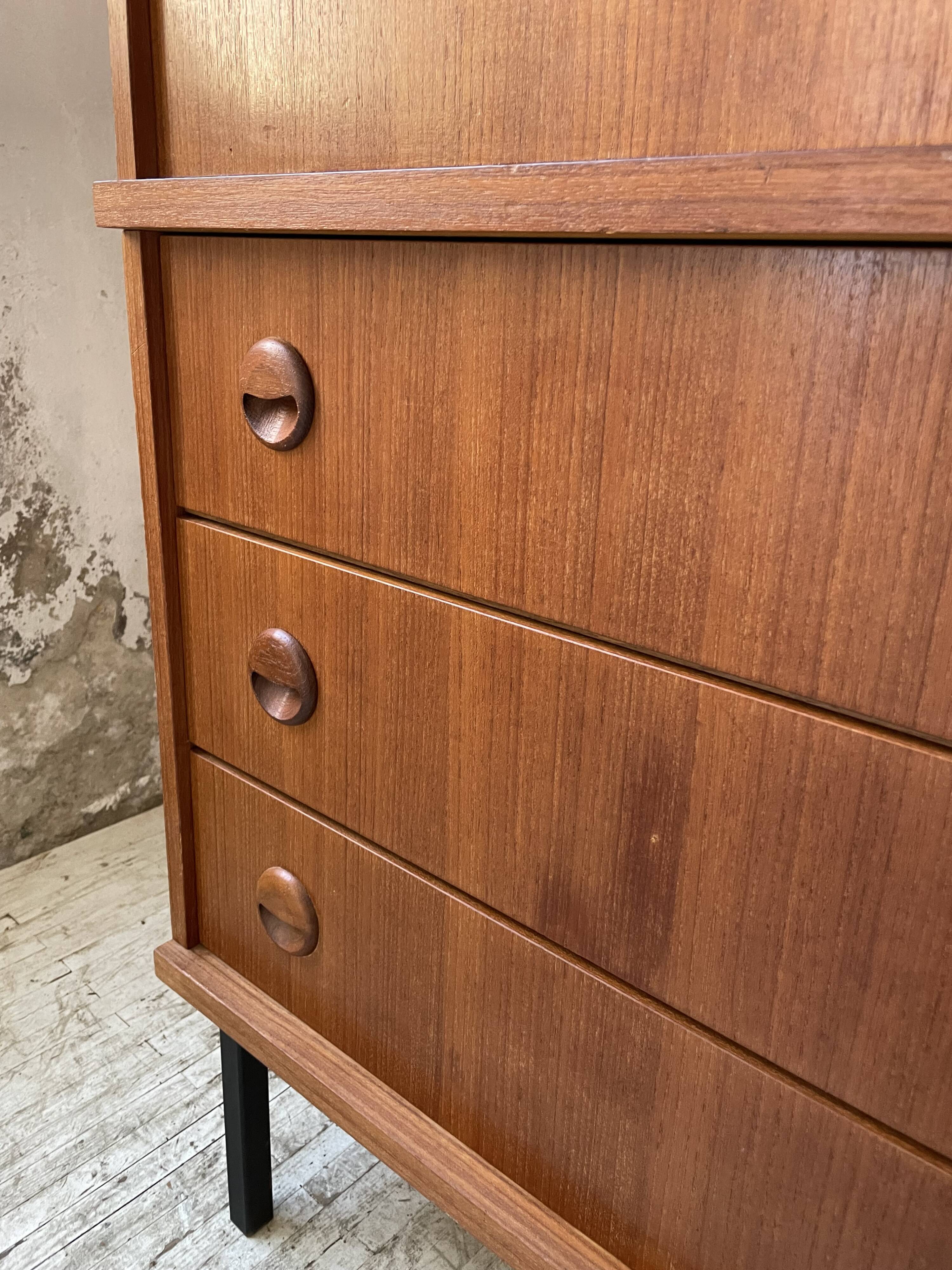 Modernist teak secretary desk, 1950s