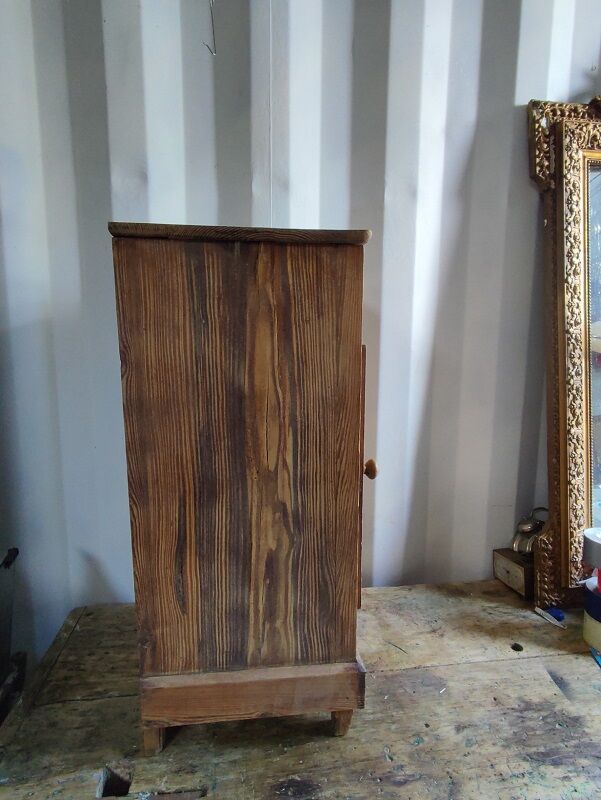 Bedside table night solid wood vintage antique door drawer