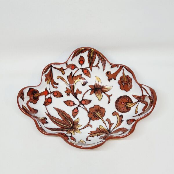 Coupe Vide Poche Corbeille Chantournée En Emaux Cloisonnés Longwy Fleurs Fe