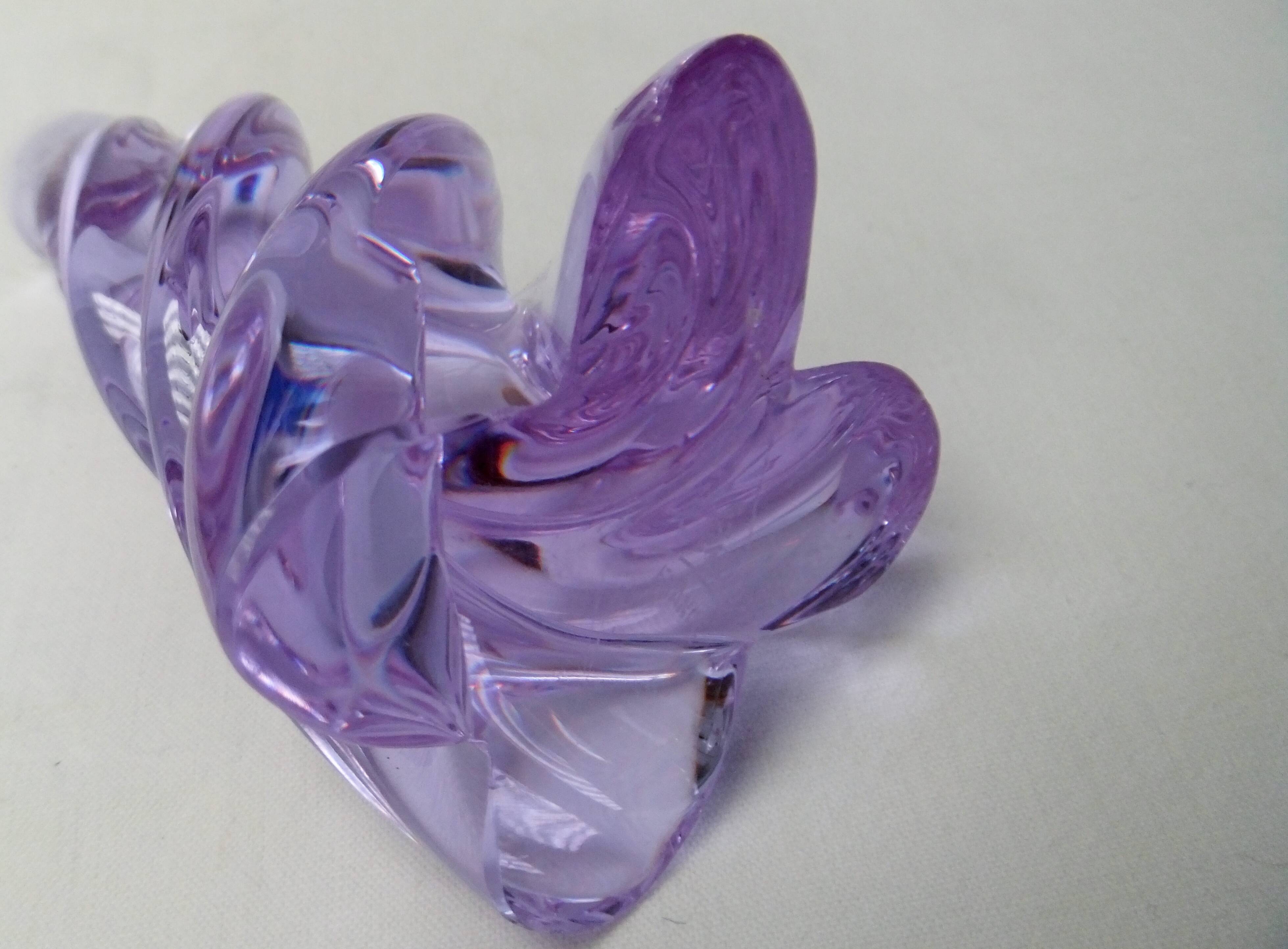 Lampe Berger en verre torsadé mauve, brûle parfum violet