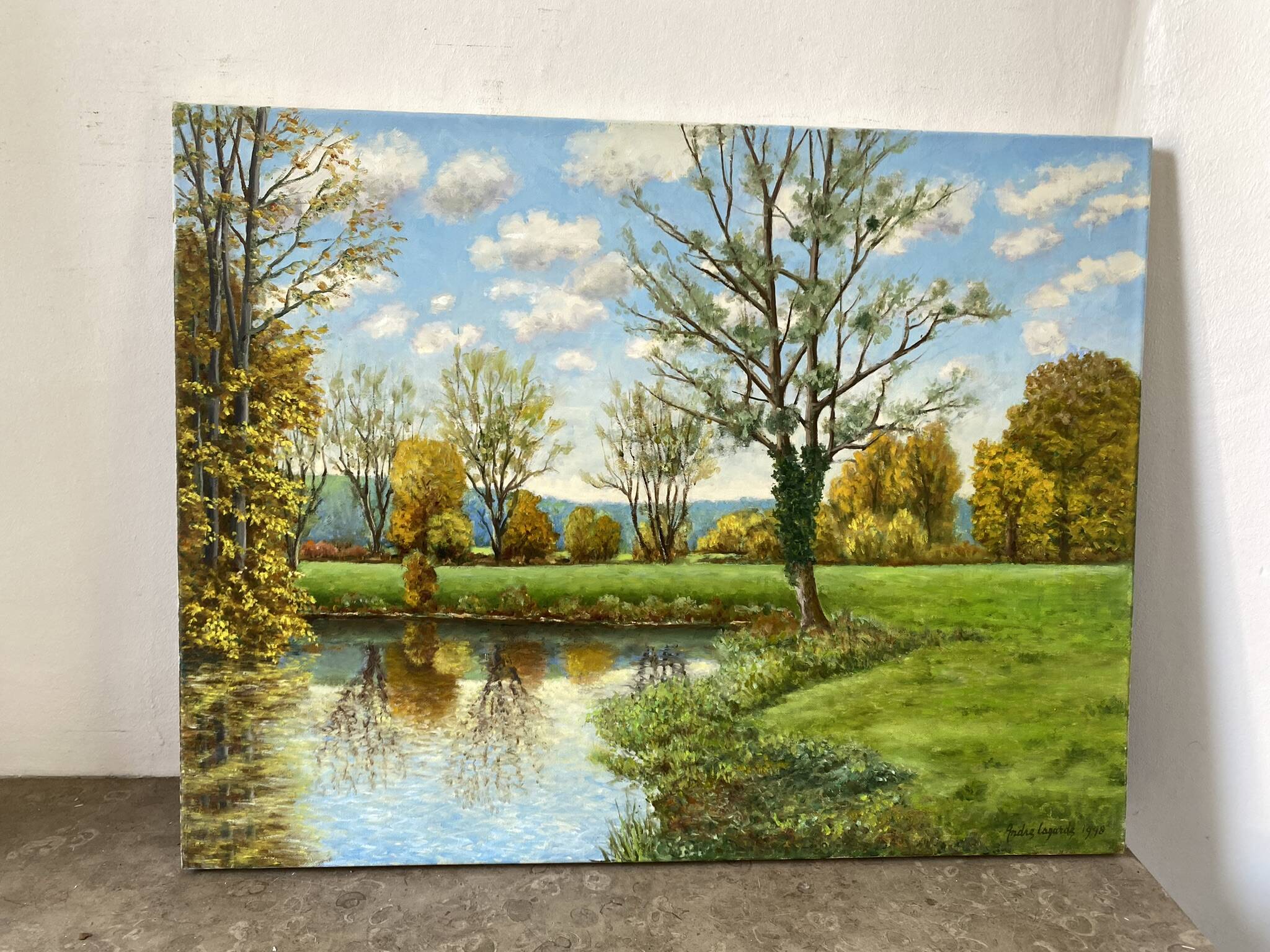 Green landscape signed in 1998