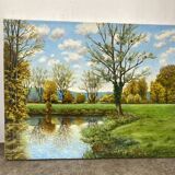Green landscape signed in 1998