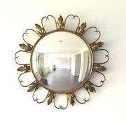 Miroir soleil,« Oeil de Sorcière » en laiton, attribué à la fabrique belge