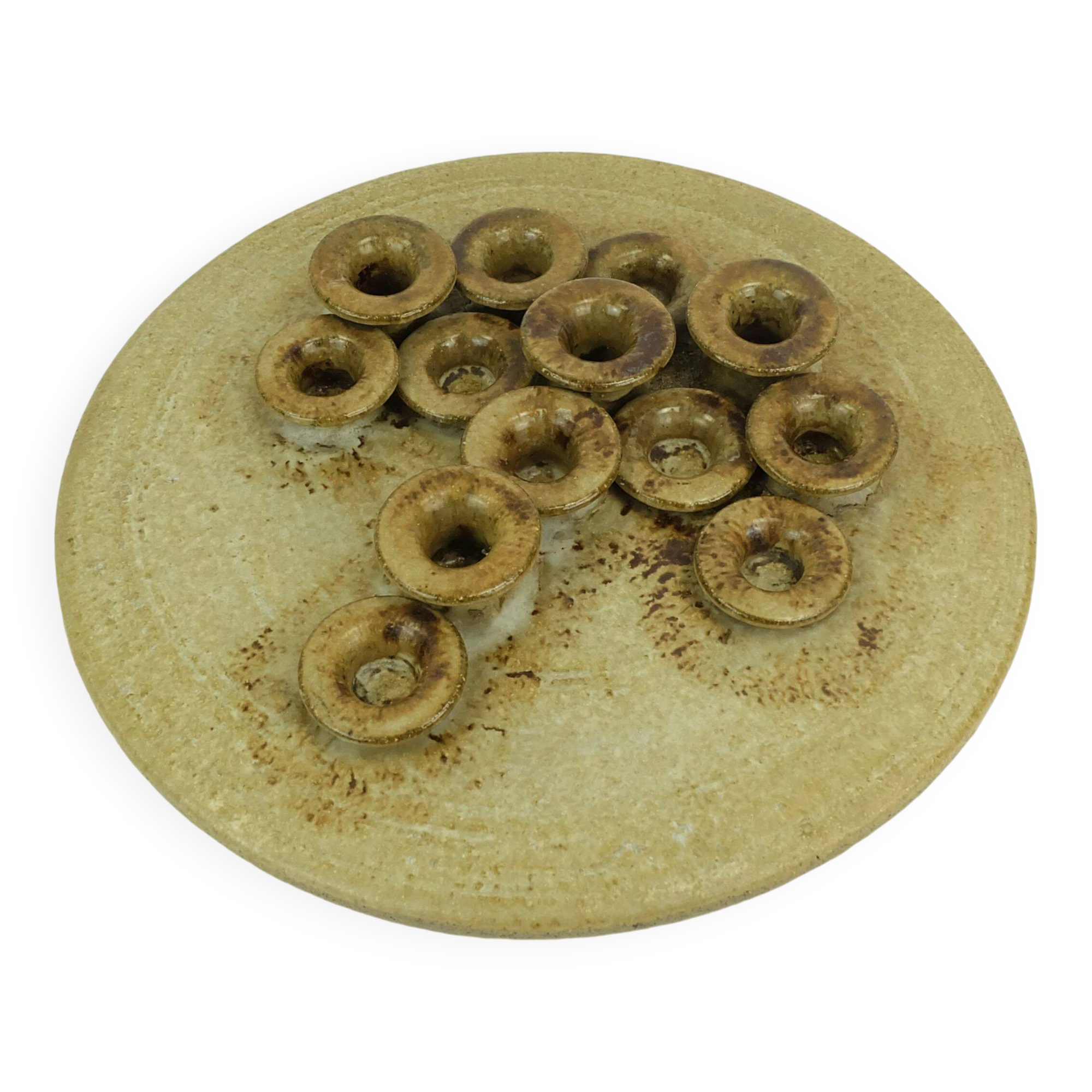 Large rudi stahl candle holder for 13 candles 1970s west german studio pottery