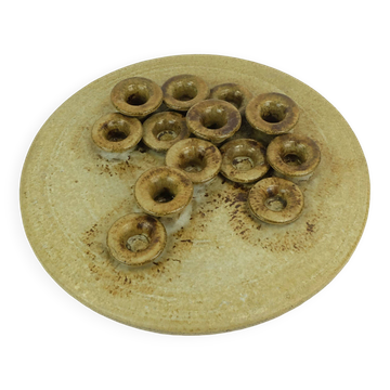 Large rudi stahl candle holder for 13 candles 1970s west german studio pottery