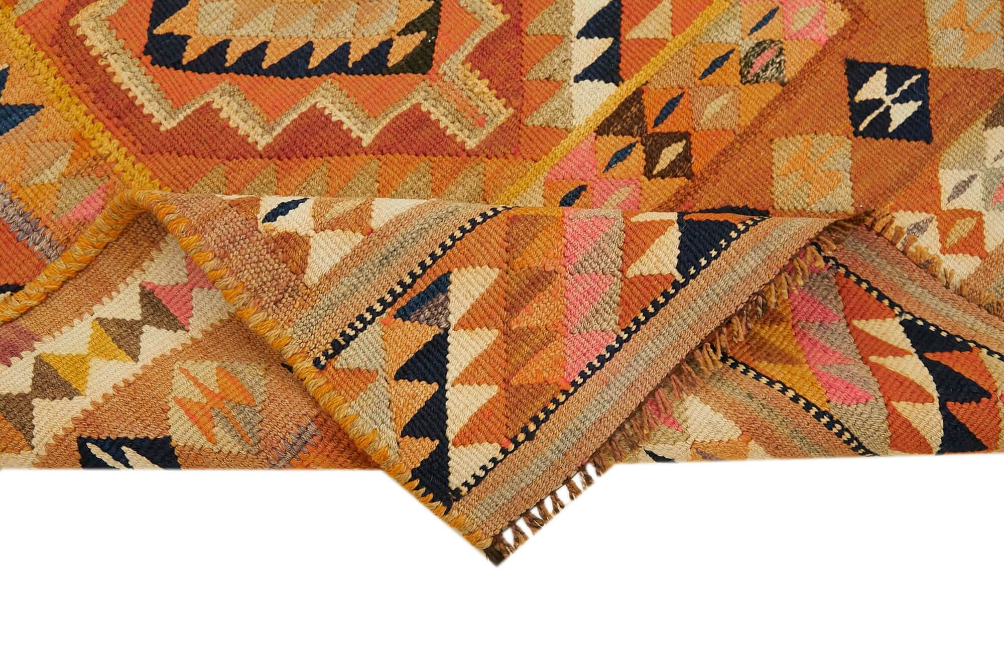 Turkish Handwoven Vintage Herki Kilim 97 cm x 307 cm