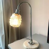 Vintage 70s chrome and marble lamp