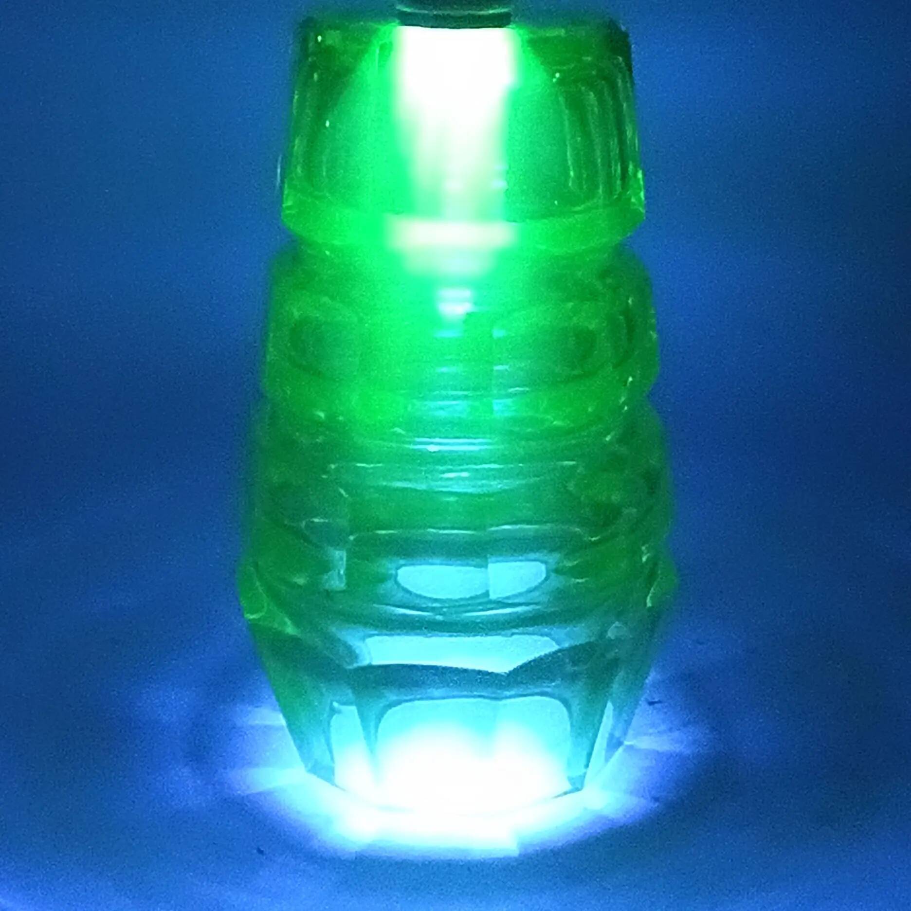 Art Deco vase, green crystal, designed by J. Hoffmann, Czechoslovakia, 1930s