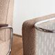 Fauteuil et ottoman Thonet 411 Bauhaus en tissu bouclé