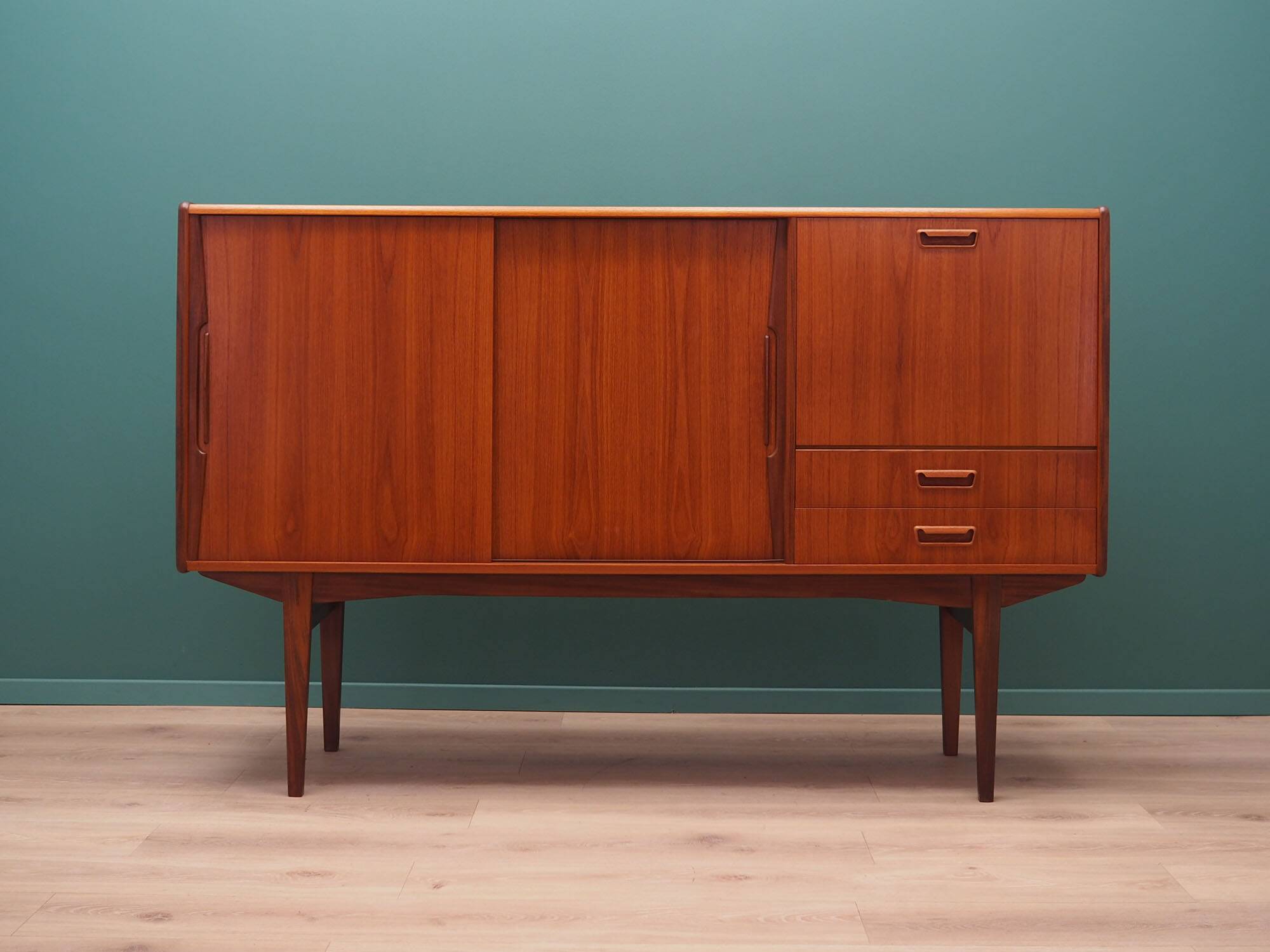 Teak highboard, Danish design, 1960s, production: Denmark