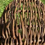 Panier avec anse en osier cueillette potager champignons