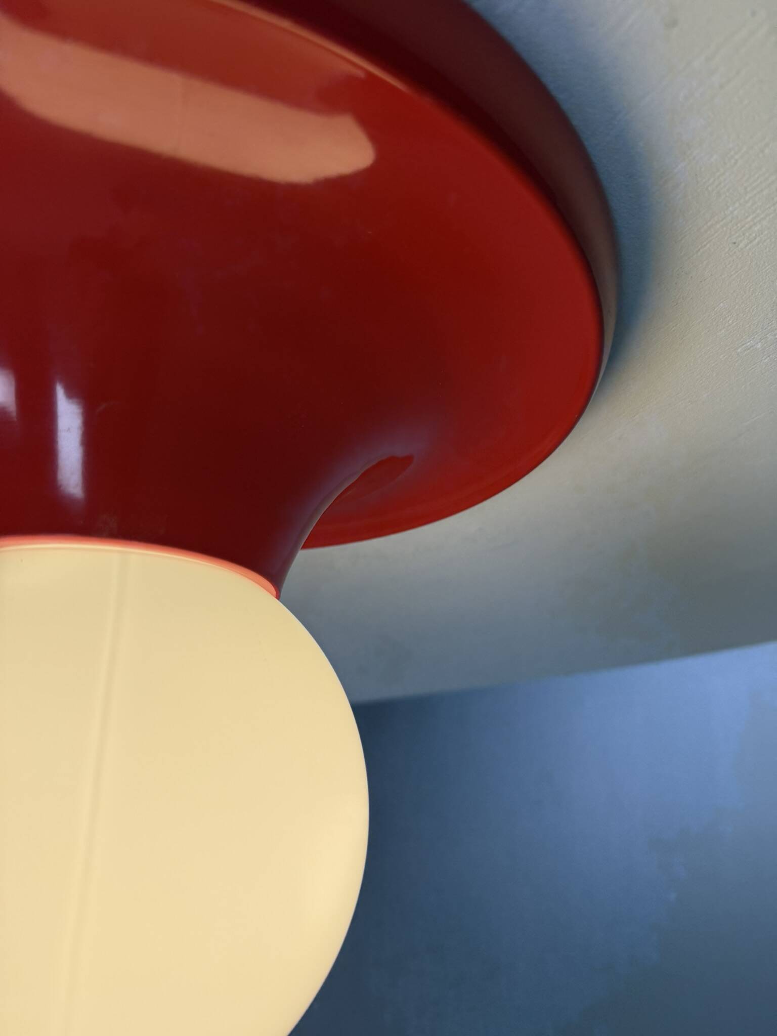 Castiglioni red metal "Light Ball" wall or ceiling lamp for Flos, Italy 1970s