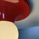 Castiglioni red metal "Light Ball" wall or ceiling lamp for Flos, Italy 1970s