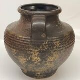 Vase en céramique émaillée West Germany reflets dorés