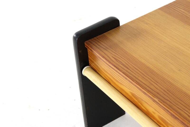 Set of 2 pine bedside tables - vintage mid-century nightstands.