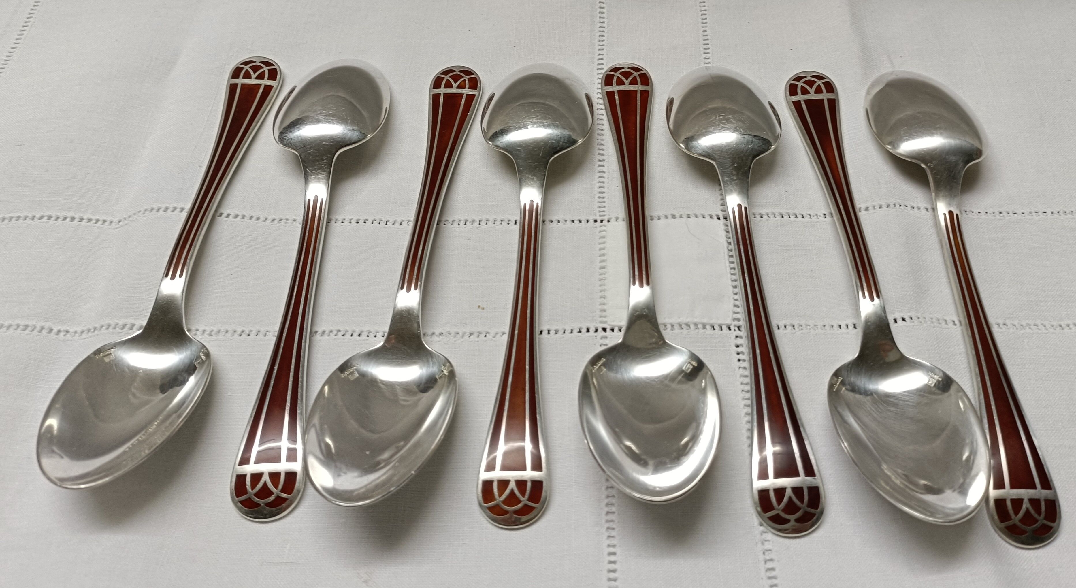 Lot 73 cutlery christofle model talisman lacquer of china color siena