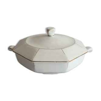 Golden porcelain soup