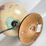 Globe earth luminous italy vintage wood