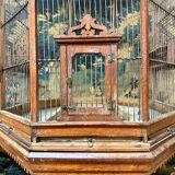 Bird Cage or Old Aviary In Carved Wood, Vintage Work Circa 1900