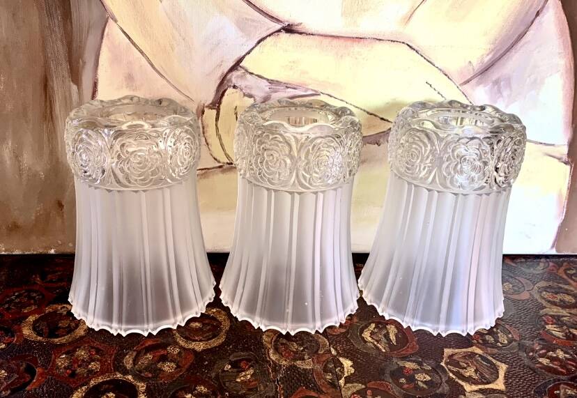 Trio of glass tulips