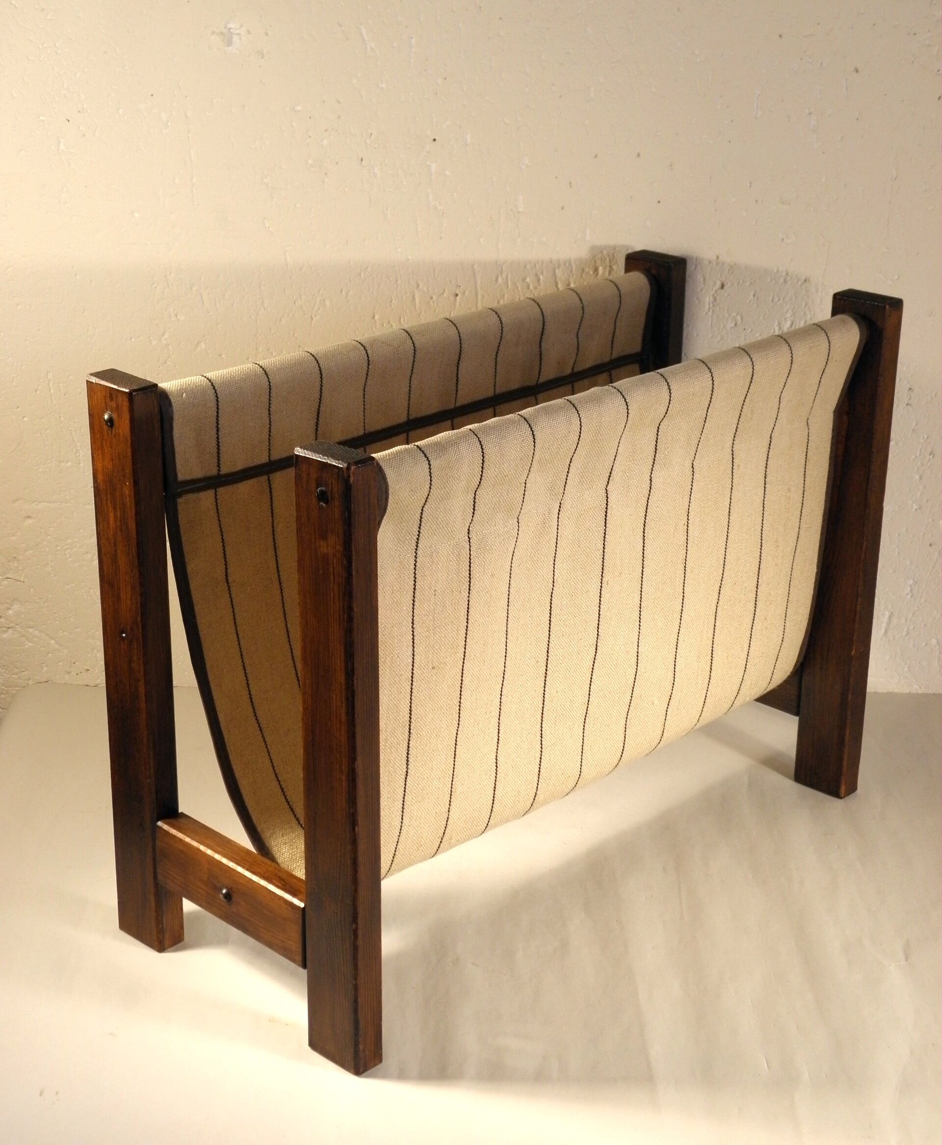 Wood and canvas magazine holders