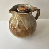 Signed, poured ceramic wine pitcher (signature to be identified)