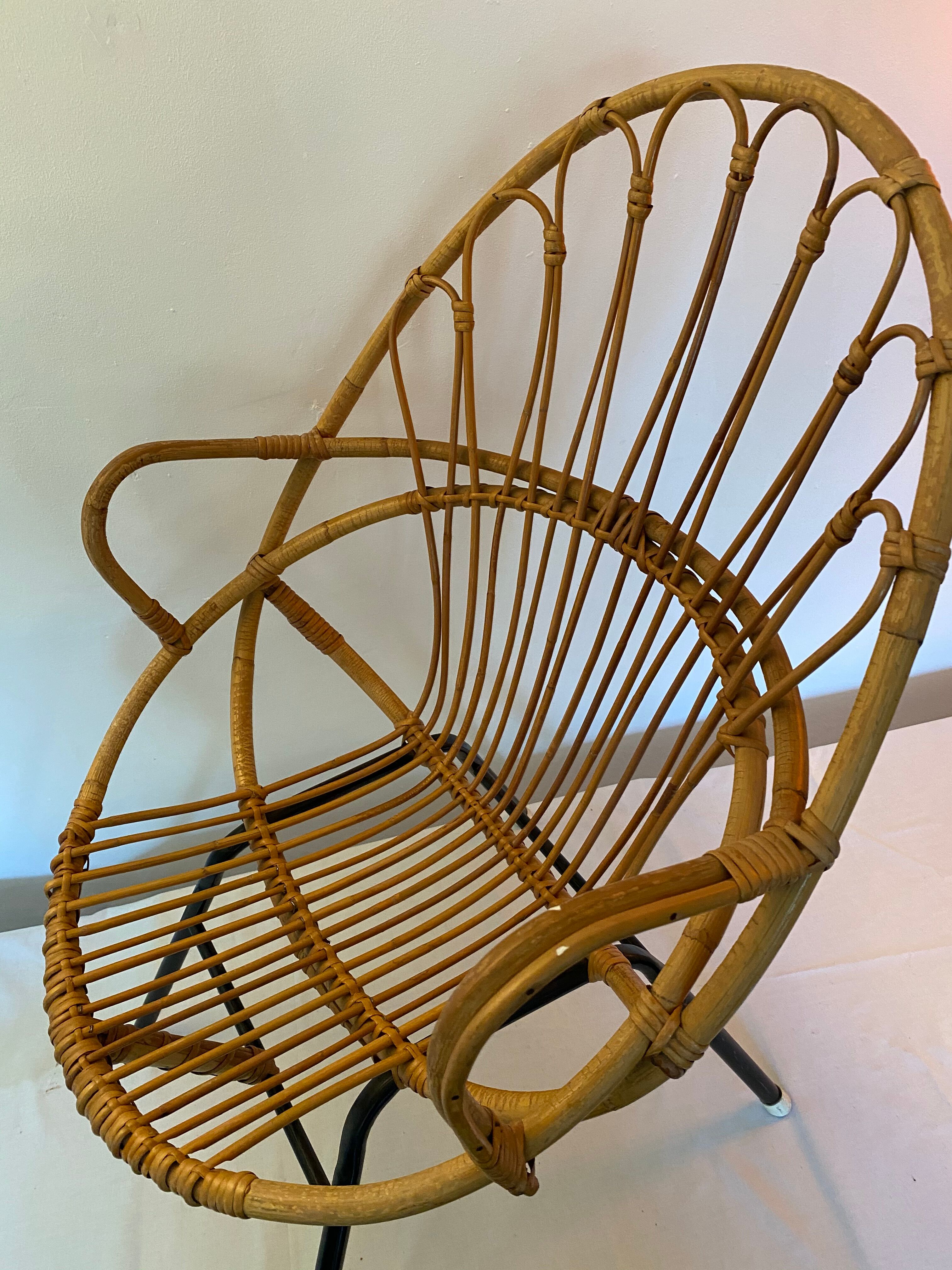 Vintage rattan chair from Rohe Noordwolde