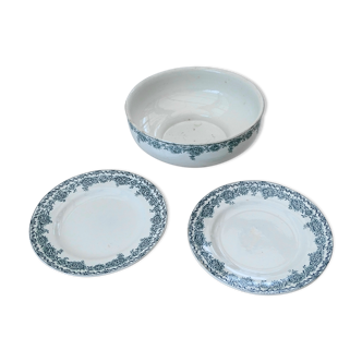 A large cup and two Plates Saint-Amand
