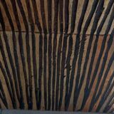 Tabouret coffre en teck naturel brun et noir.
