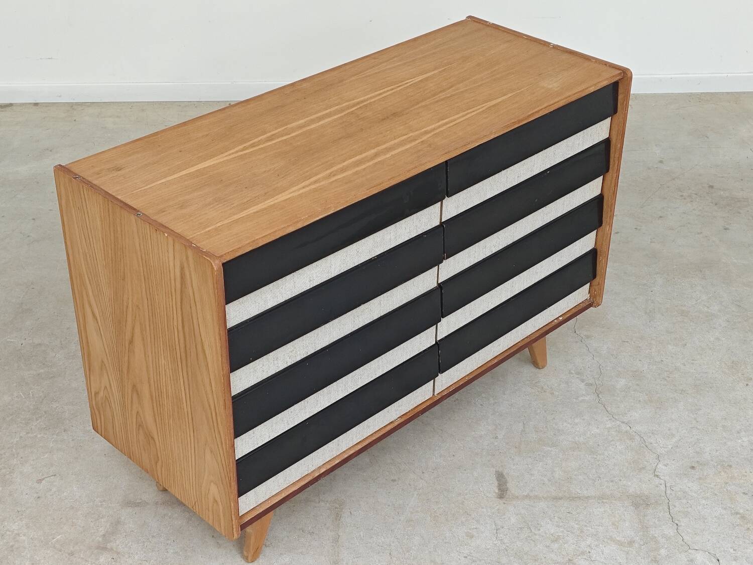 Wooden commode U 453 black and white by Jiri Jiroutek for Intérier Praha