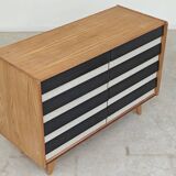 Wooden commode U 453 black and white by Jiri Jiroutek for Intérier Praha
