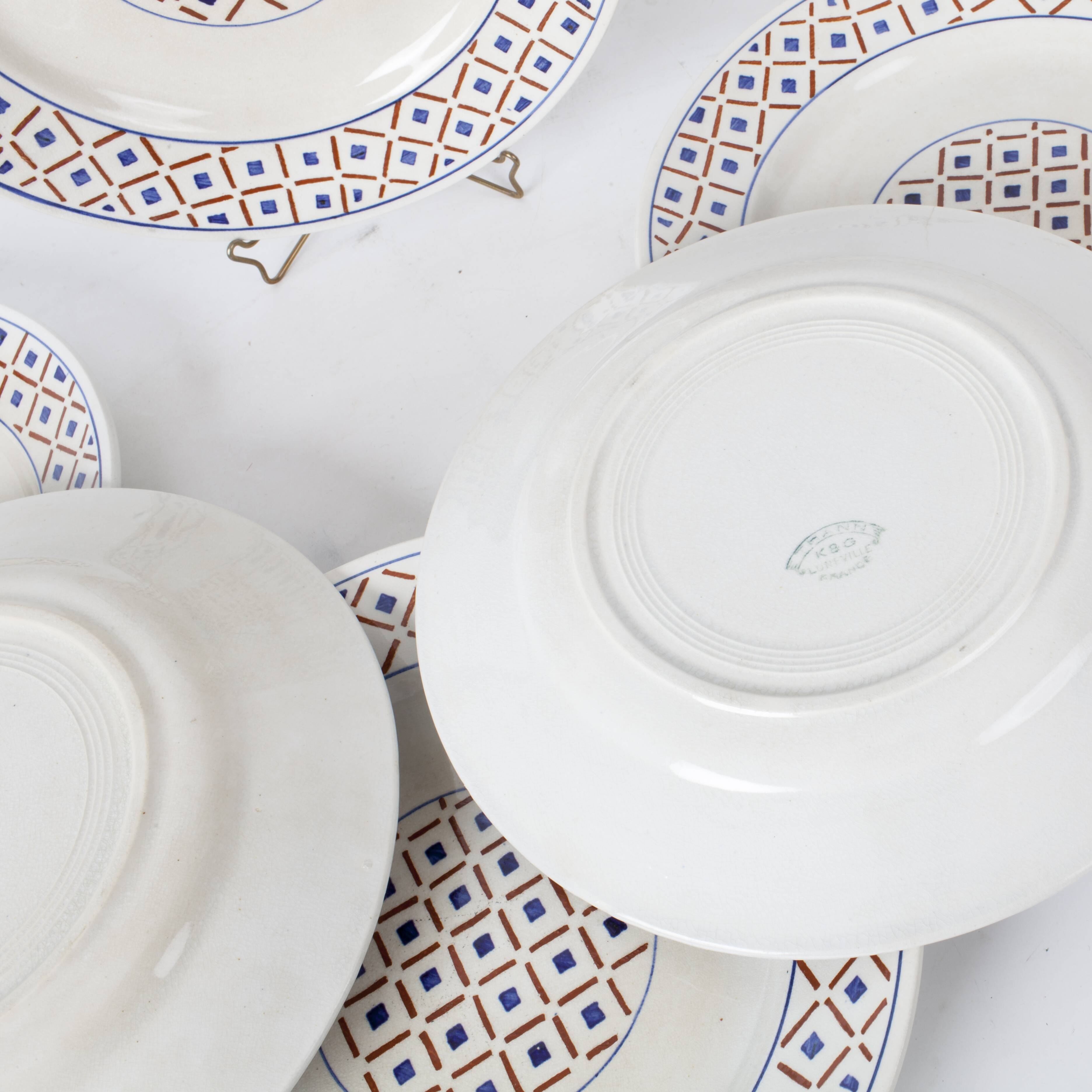 Lot of 6 plates K & G Luneville, model Thann France 1920/1930