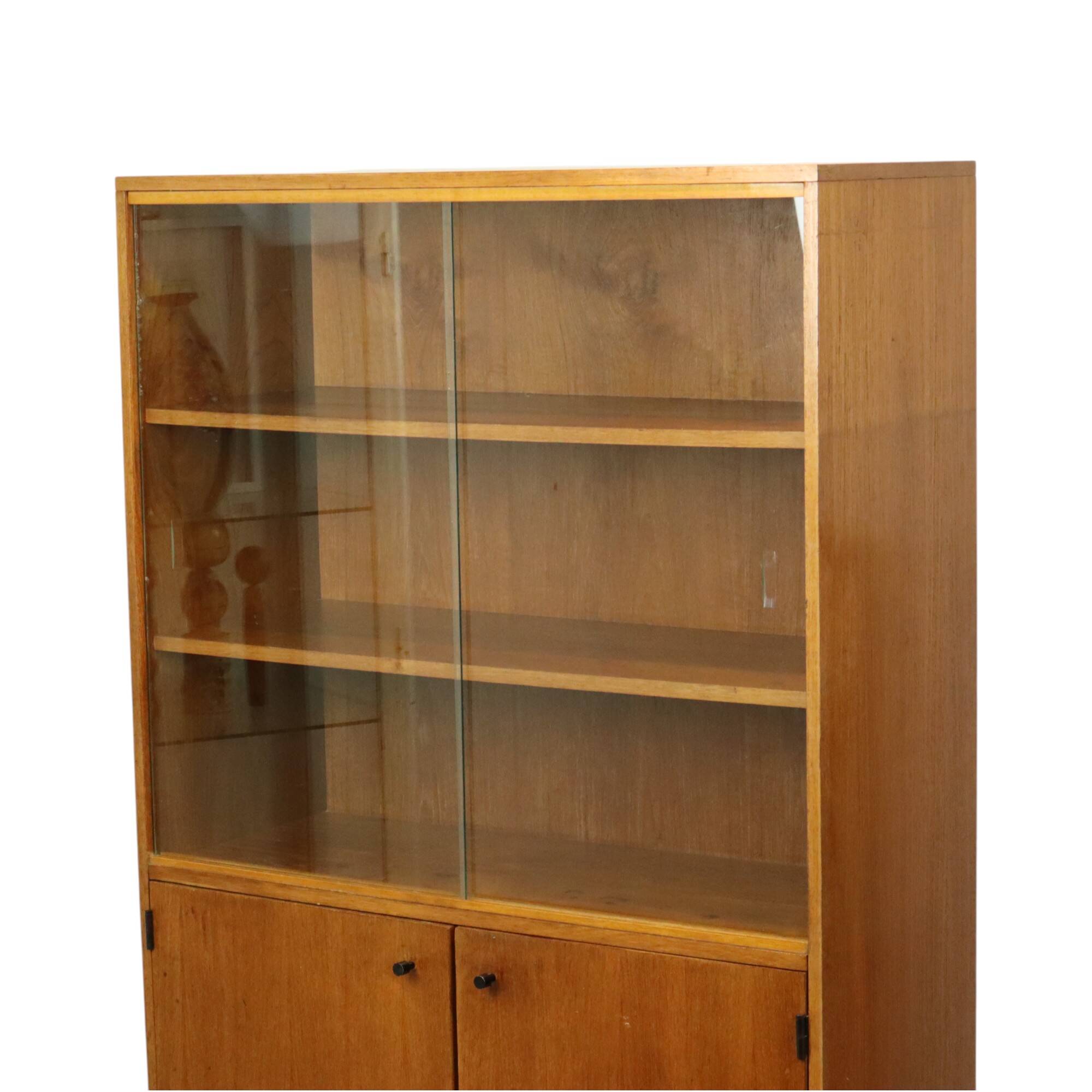 Vintage teak veneer sideboard, display cabinet, Scandinavian design