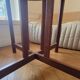 Extendable drop-leaf table for 2 to 5 people - vintage lacquered wood in black