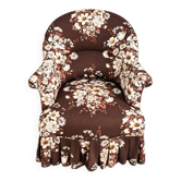 Napoleon III toad chair – Antique structure, floral fabric