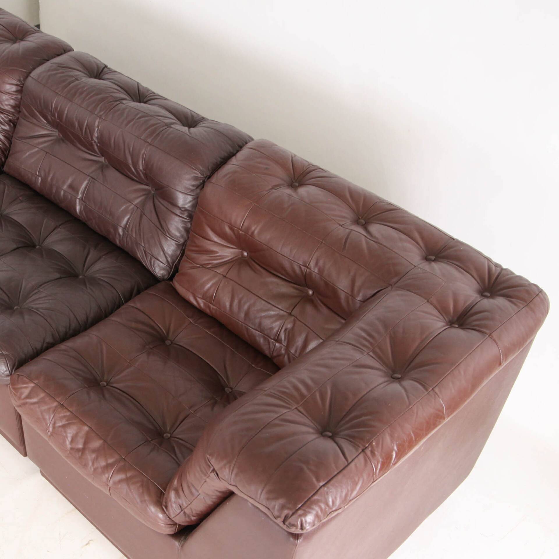 Modular leather sofa
