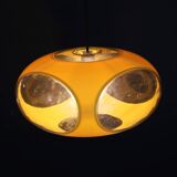 Rare suspension OVNI en forme d'œil d'insecte de l'ère spatiale Belgique massive couleur jaune